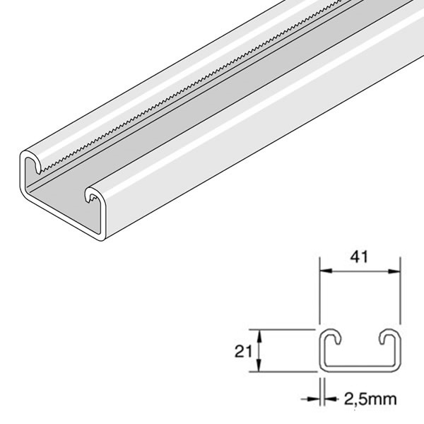 Unistrut P3300 Shallow Plain Channel x 3m