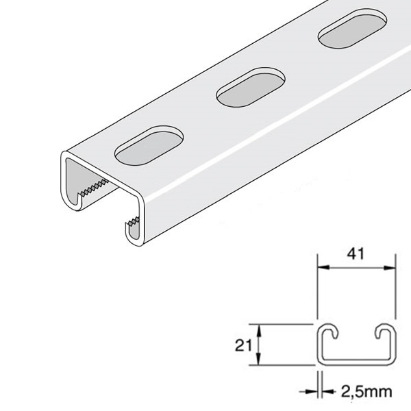 Unistrut P3300T Shallow Slotted Channel x 3m