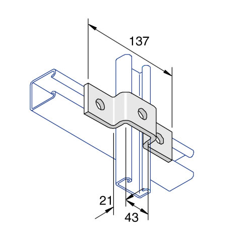 Unistrut P4047 U Fitting Bracket 3 Hole