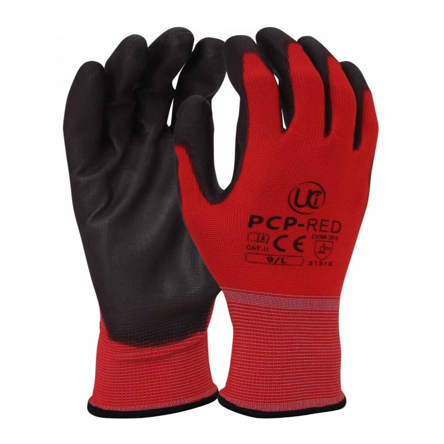PXP-Red Safety Gloves, Size 9, Red Liner
