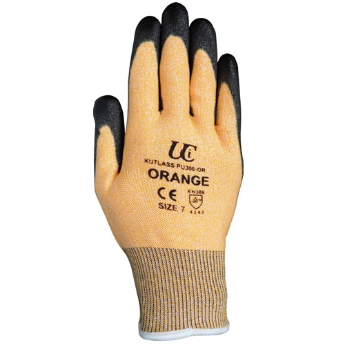 Kutlass PU300 PU Orange Safety Glove Size 7