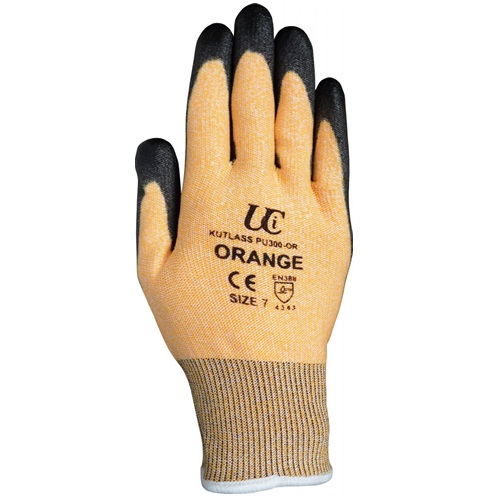 Kutlass PU300 PU Orange Safety Glove Size 9