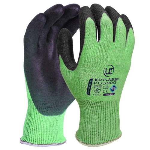 Kutlass PU500G PU Green Safety Glove Size 7