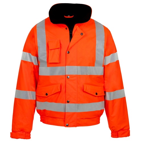 Hi Visibility Orange Bomber Safety Jacket