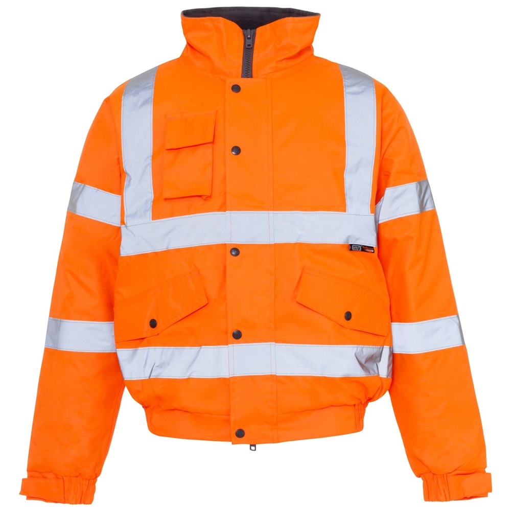 Hi Visibility Orange Bomber Safety Jacket