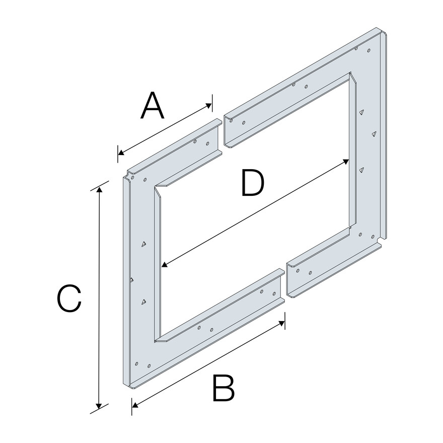 Simpson Strong-Tie IHS235 I-joist hole support technical drawing dimension diagram