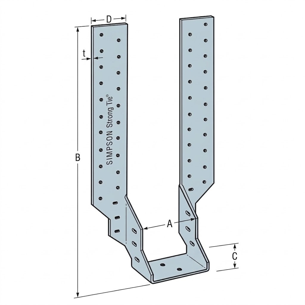 Simpson Strong-Tie JHA450 technical dimension diagram
