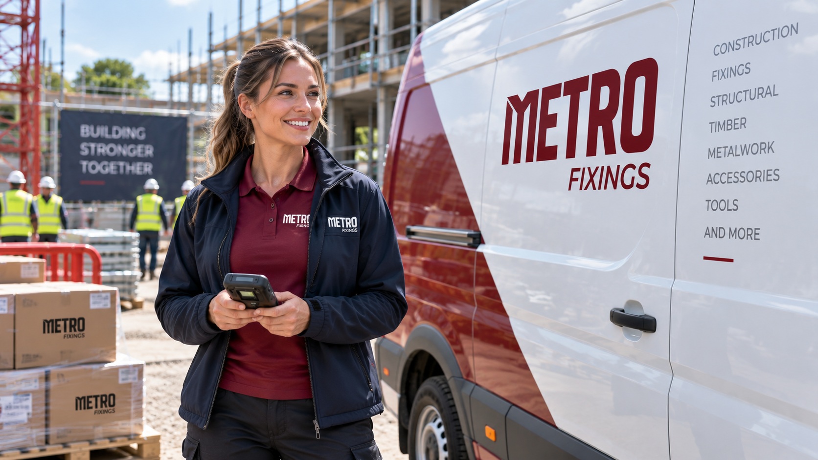 Metro Fixings dedicated fleet delivery driver on site