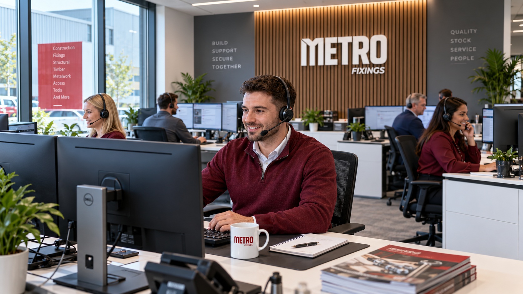 Metro Fixings modern office based sales environment and team