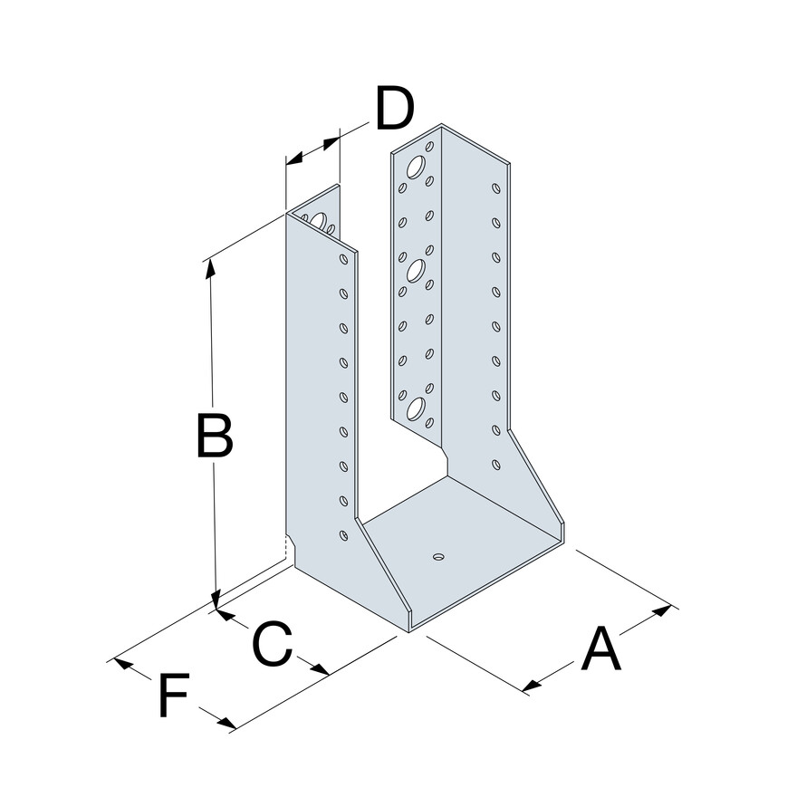 Simpson Strong-Tie SAI500/125 internal flange heavy duty face fix joist hanger technical drawing dimension diagram