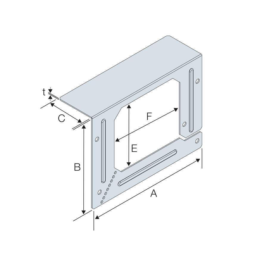 Simpson Strong-Tie SNRK solid joist notch reinforcement kit technical drawing dimension diagram