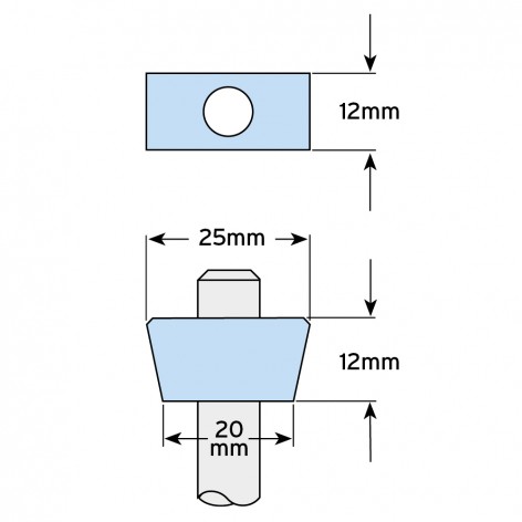 Lindapter Type VN wedge V-nut composite decking fixing dimension layout diagram
