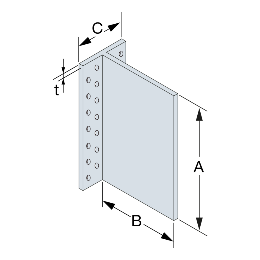 Simpson Strong-Tie BTALU concealed aluminium hanger dimension layout drawing