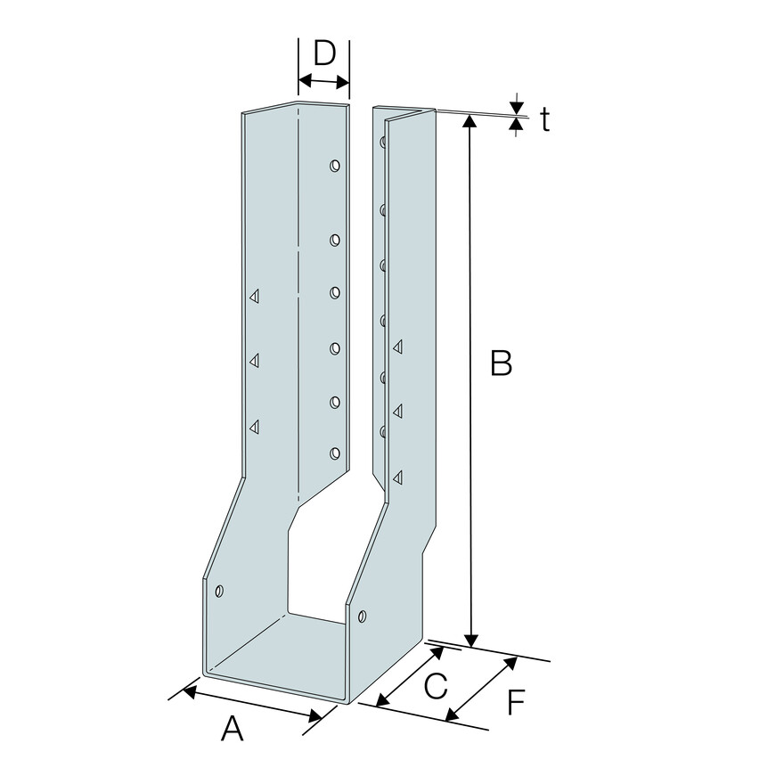 Simpson Strong-Tie IUC192/72 concealed flange hanger technical drawing