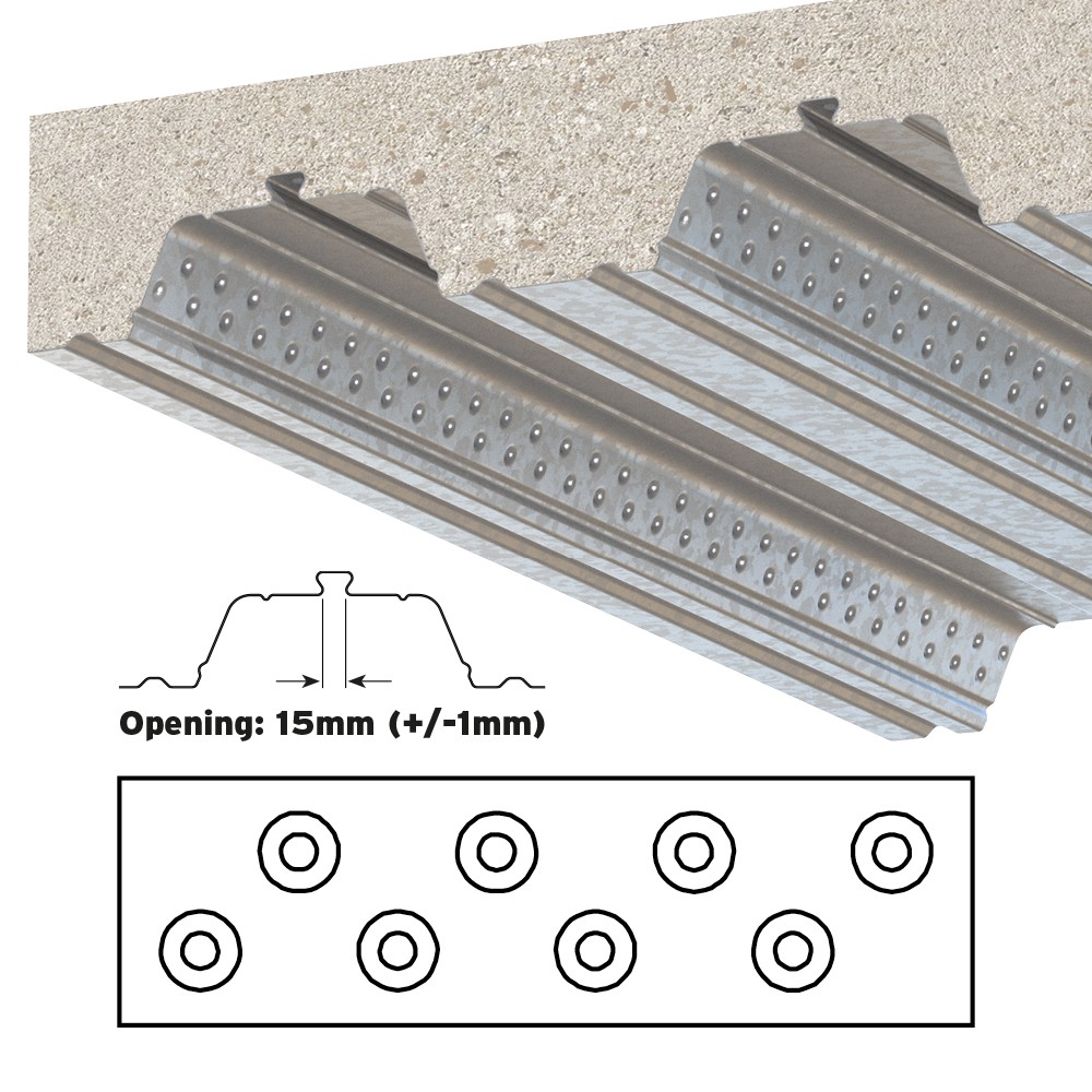 Lindapter Type COM composite steel profile drawing for ComFlor