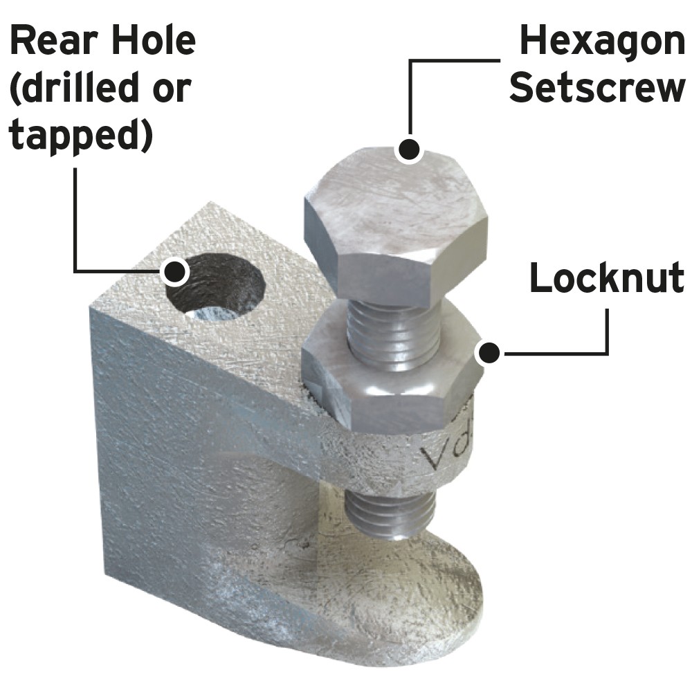 Lindapter Type FL210D fire rated beam flange clamp dimensions technical drawing